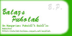 balazs puholak business card